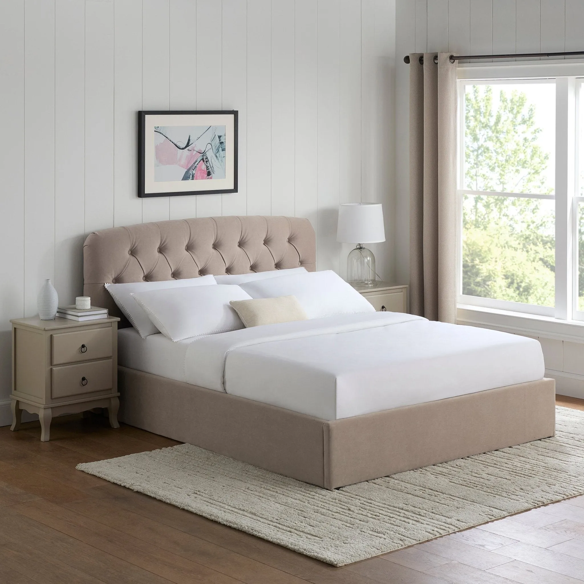 Hebden Ottoman Storage Bed - Sand