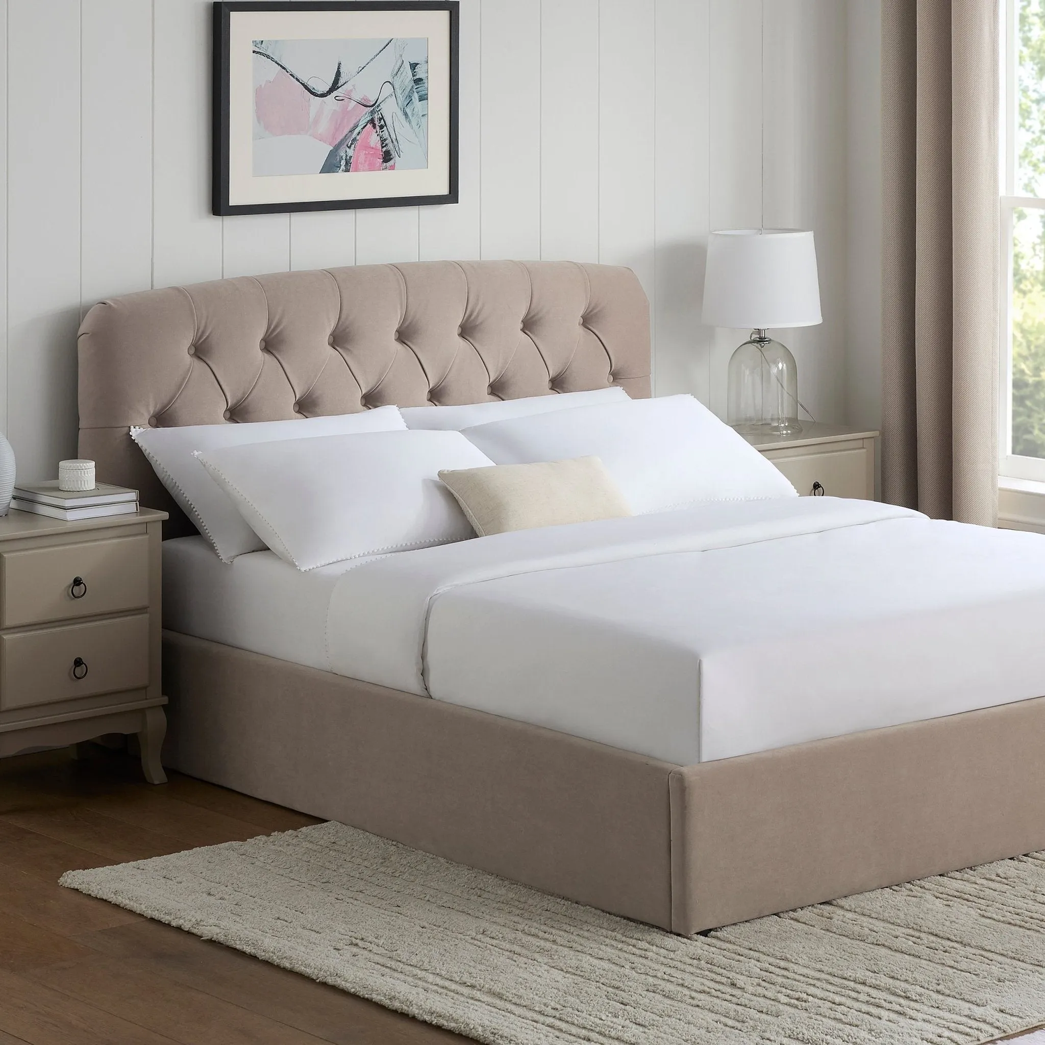 Hebden Ottoman Storage Bed - Sand
