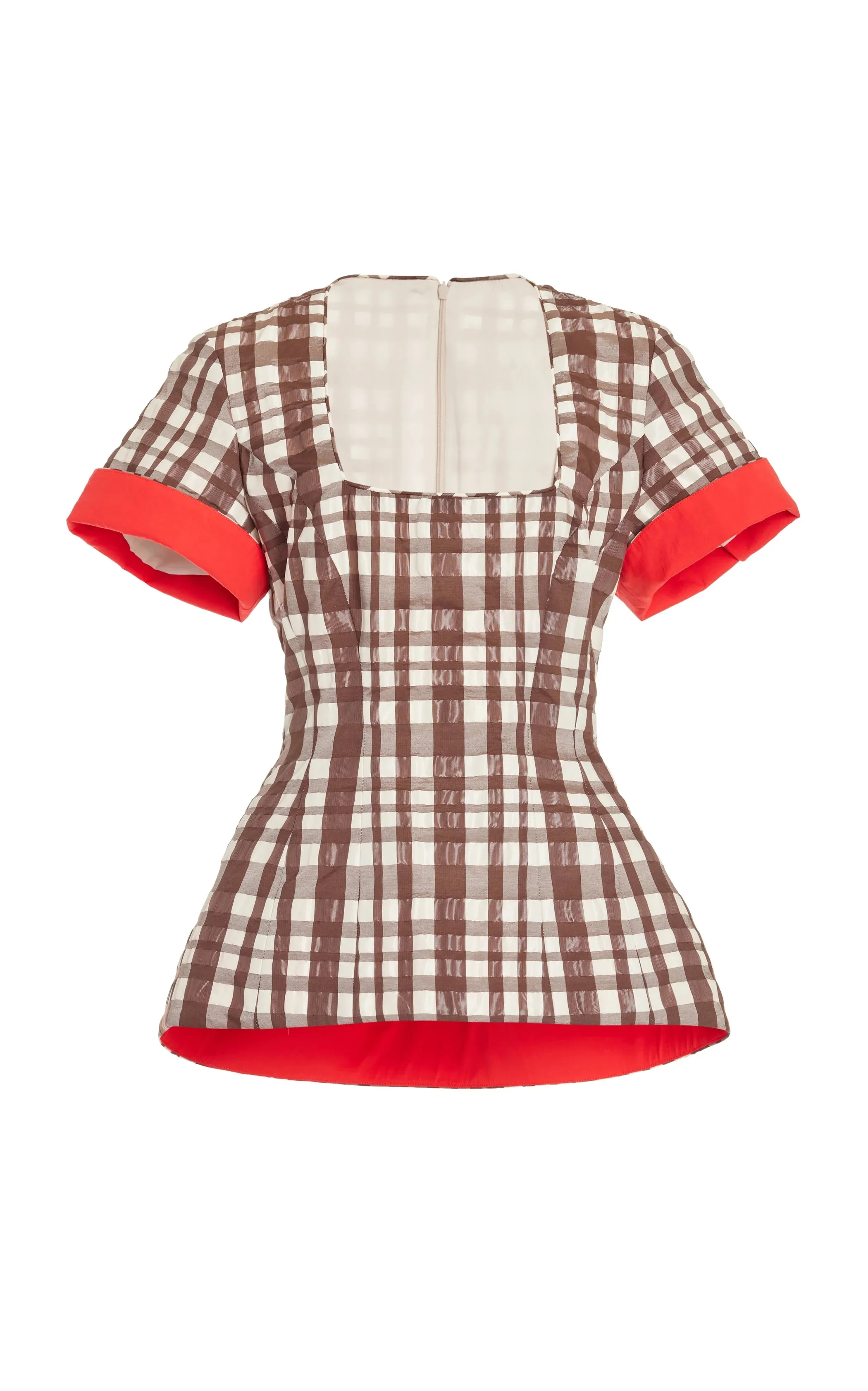 Hourglass Top in Transparent Plaid Hourglass Top in Transparent Plaid