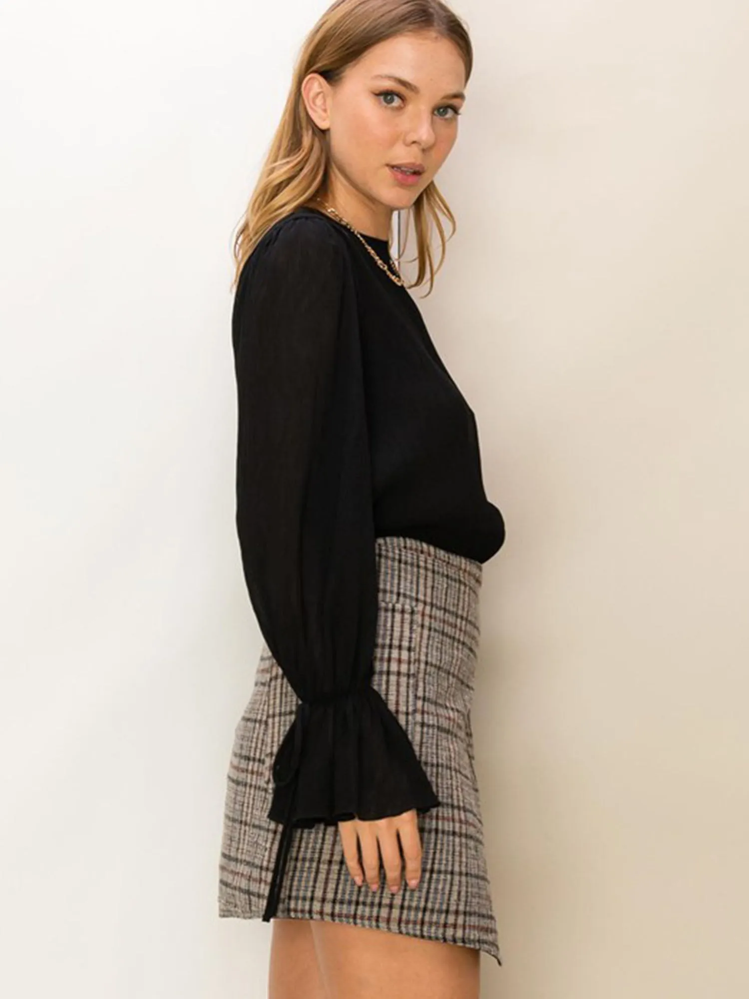 Hyfve Bell Sleeve Pleated Chiffon Blouse - Brands We Love