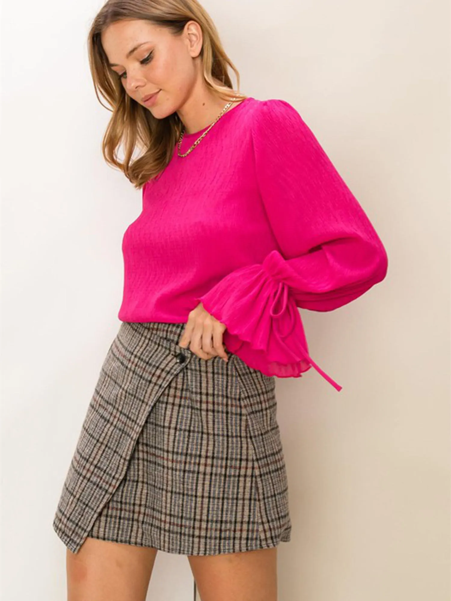 Hyfve Bell Sleeve Pleated Chiffon Blouse - Brands We Love