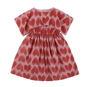 Jelly Mallow Heart Cape Dress