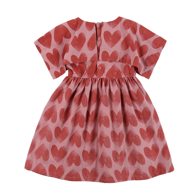 Jelly Mallow Heart Cape Dress