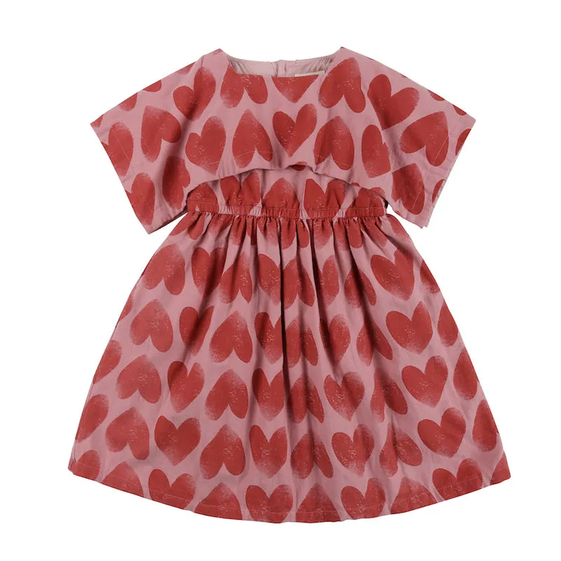 Jelly Mallow Heart Cape Dress