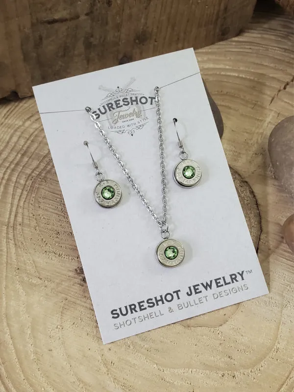 Jewelry Set - Small Caliber Stainless Bullet Necklace & Earring Set