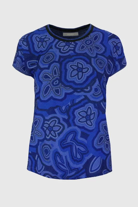 Julie Cap Sleeve Patterned Top