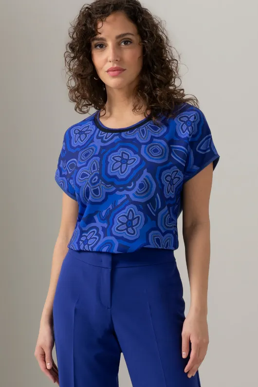 Julie Cap Sleeve Patterned Top