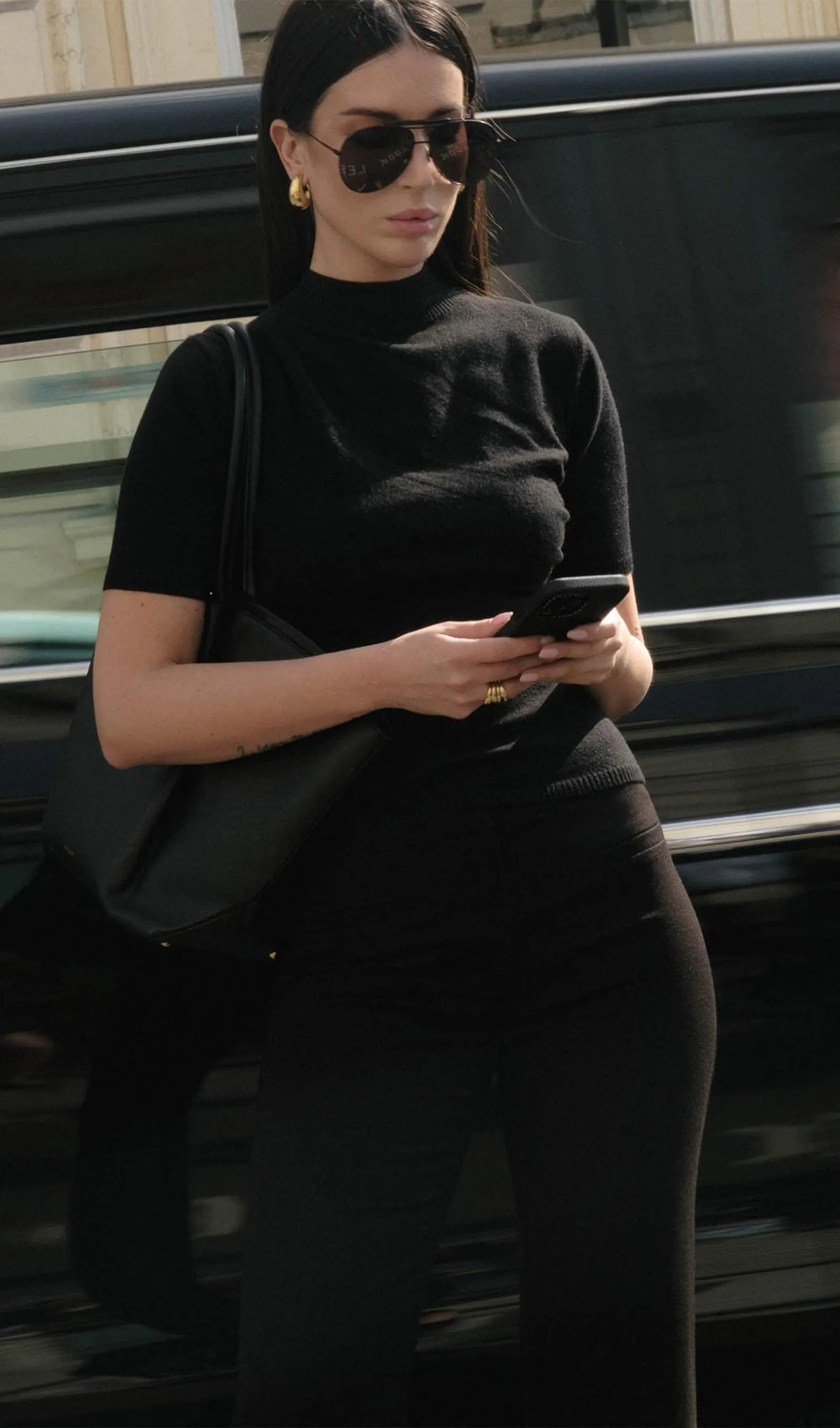 Knitted Top With High Collar