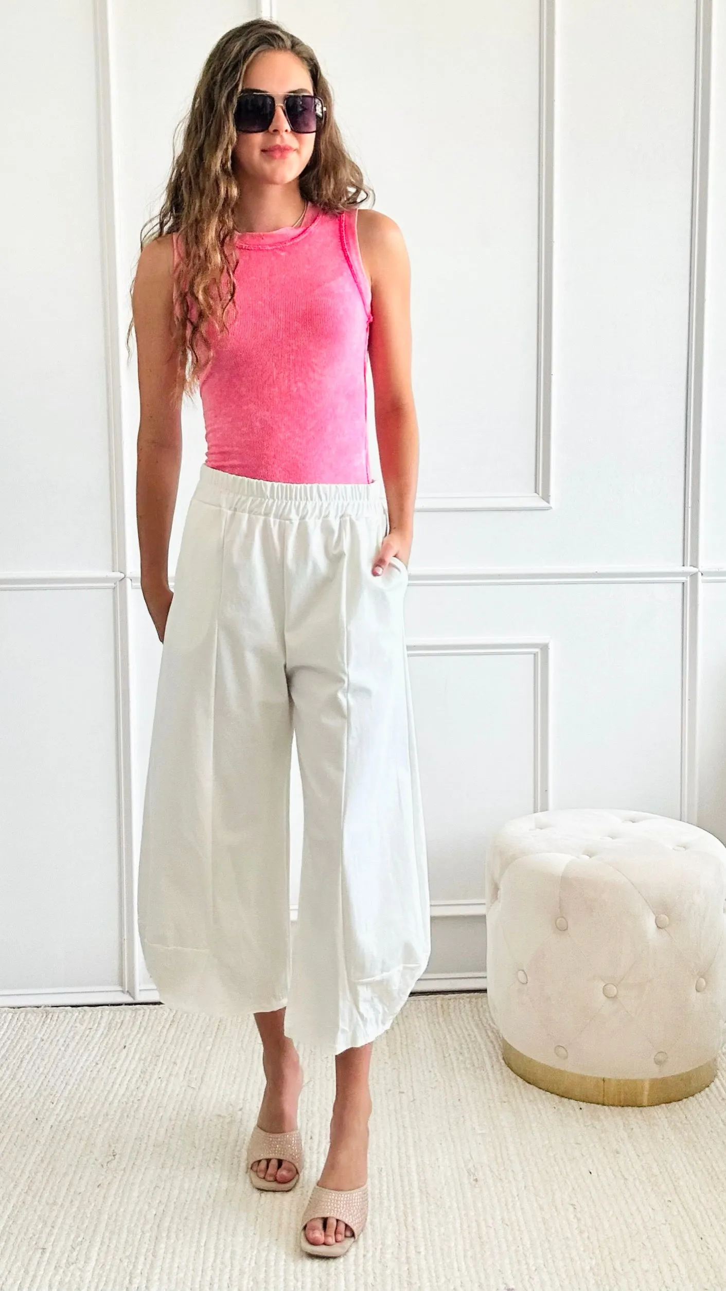 La Spezia Scuba Italian Pants - Off White