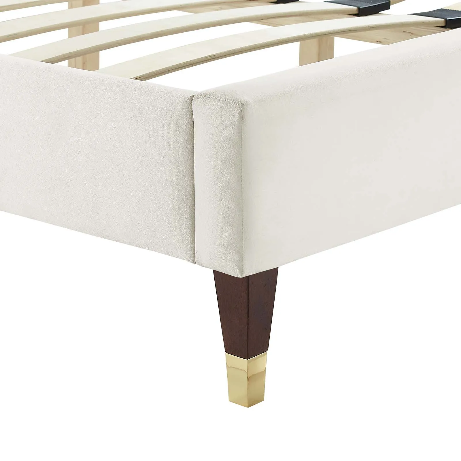 Leah Chevron Tufted Performance Velvet Platform Bed
