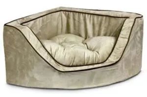 Luxury Corner Pet Bed - Large-Peat-Coffee