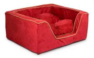 Luxury Square Pet Bed - Extra Large-Toro Antique Gold-Navy