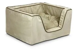 Luxury Square Pet Bed - Medium-Dark Chocolate-Buckskin