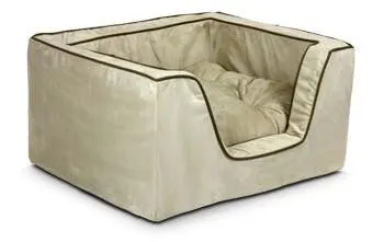 Luxury Square Pet Bed - Medium-Dark Chocolate-Buckskin