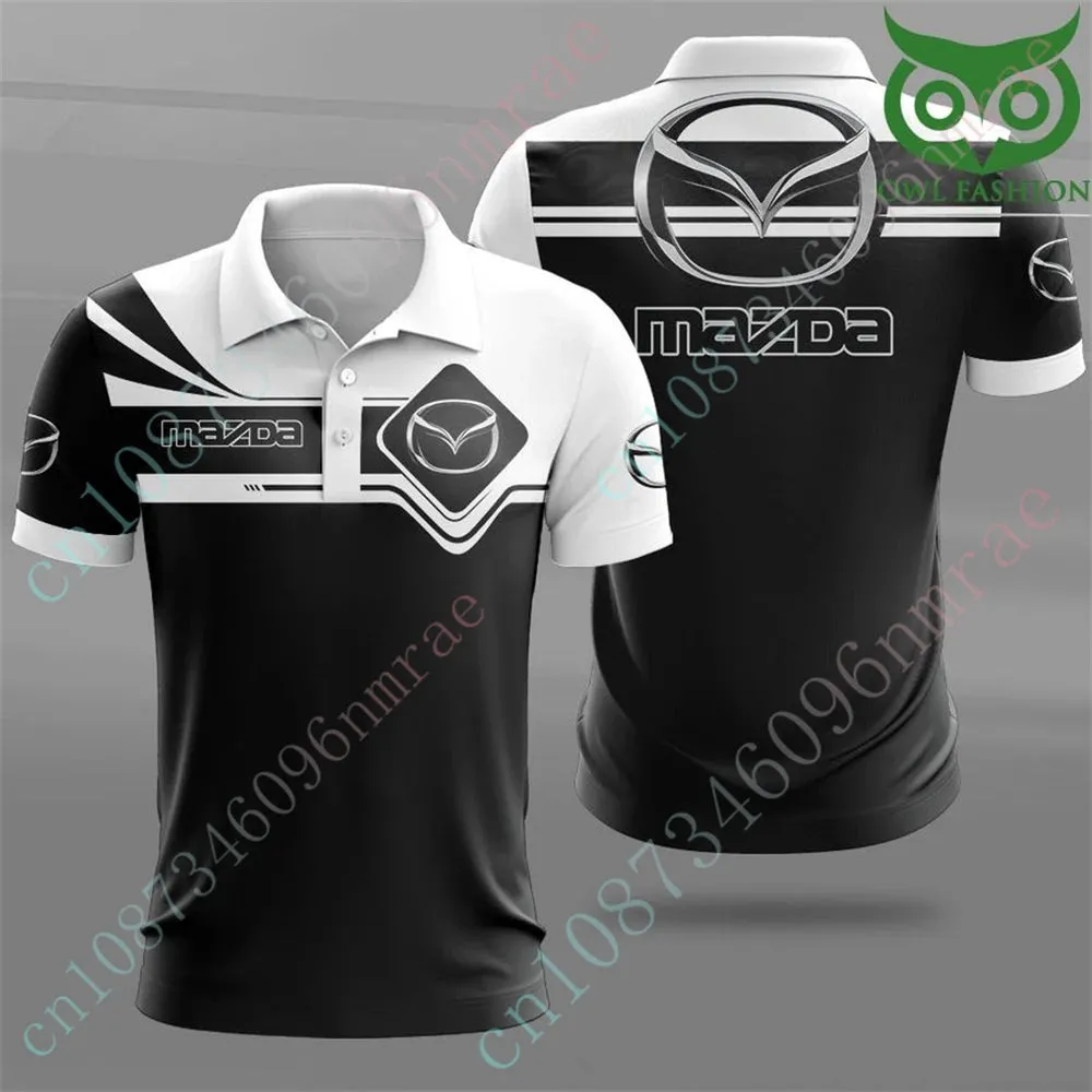 Mazda T Shirt For Men Casual Golf Wear Anime Polo Shirts