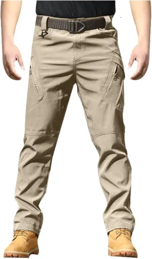 Mens Lightweight Cargo Tactical Pants Straight Leg Athletic Joggers Relaxed Fit Overalls Hiking Work Trousers