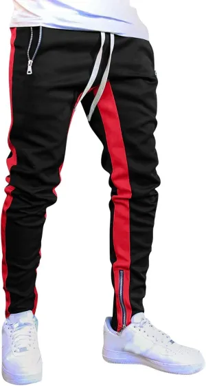Mens Sweatpants Joggers Pants Man with Pockets Men's Cotton Sweatpants with Cargo Pockets Open Bottom Yoga Pants for