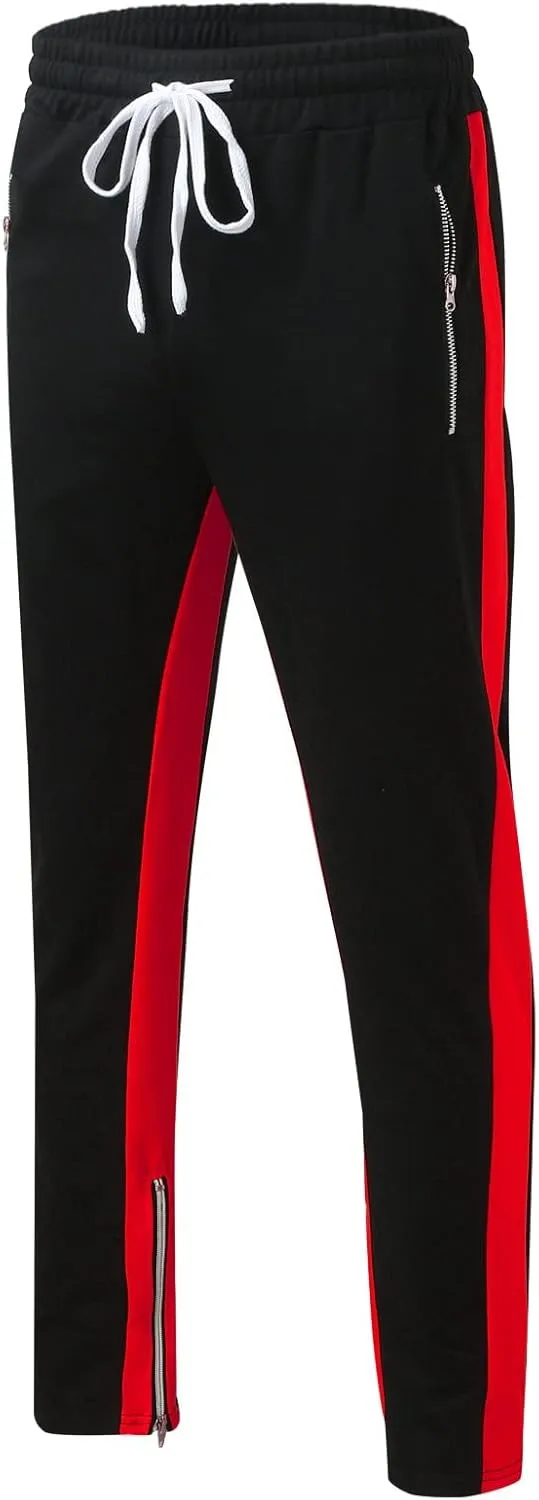 Mens Sweatpants Joggers Pants Man with Pockets Men's Cotton Sweatpants with Cargo Pockets Open Bottom Yoga Pants for