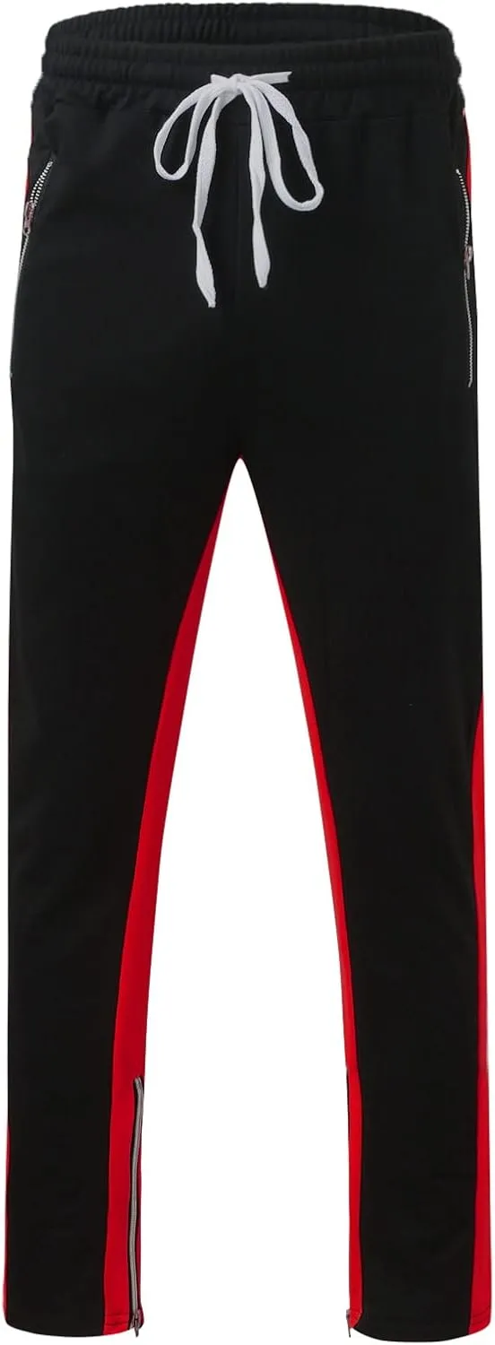 Mens Sweatpants Joggers Pants Man with Pockets Men's Cotton Sweatpants with Cargo Pockets Open Bottom Yoga Pants for