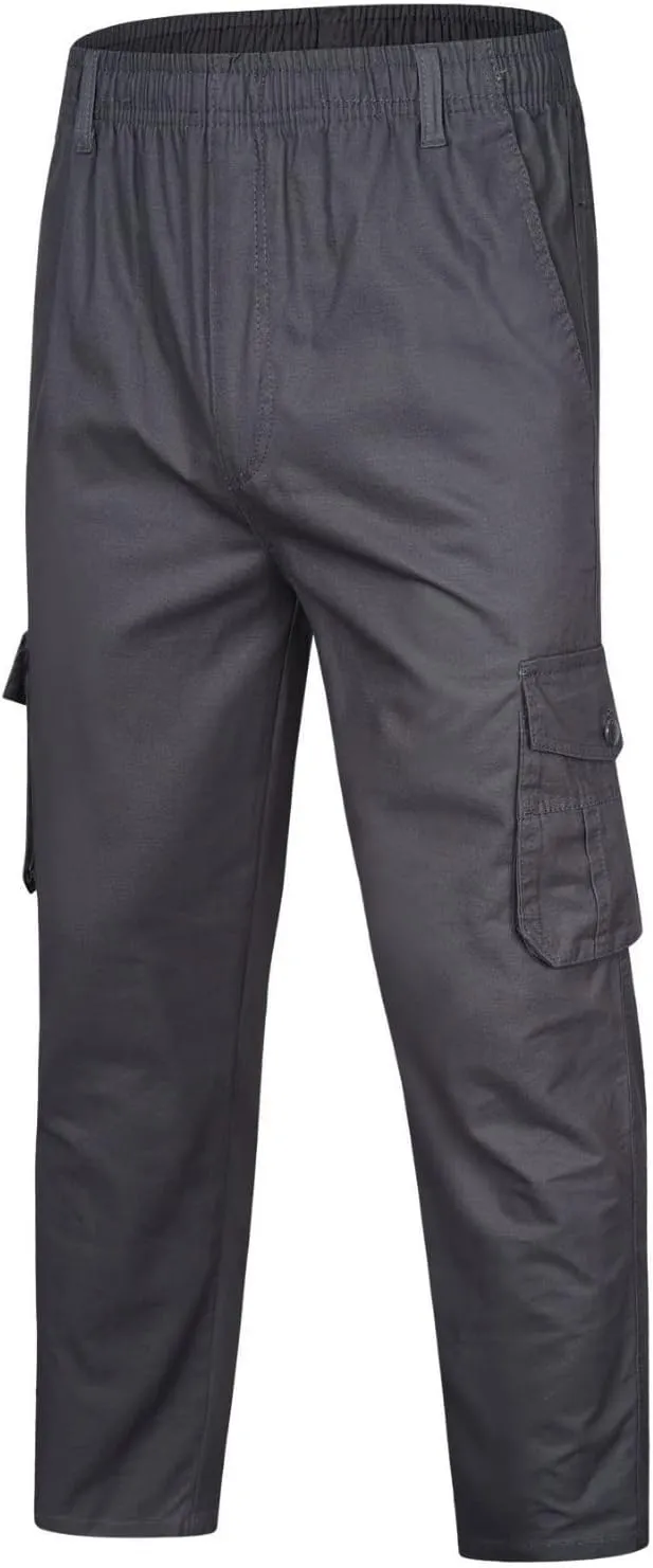 Mens Workout Cargo Sweatpants Drawstring Loose Waist Solid Color Pants Pocket Loose Fleece Casual Pants Men Fashion