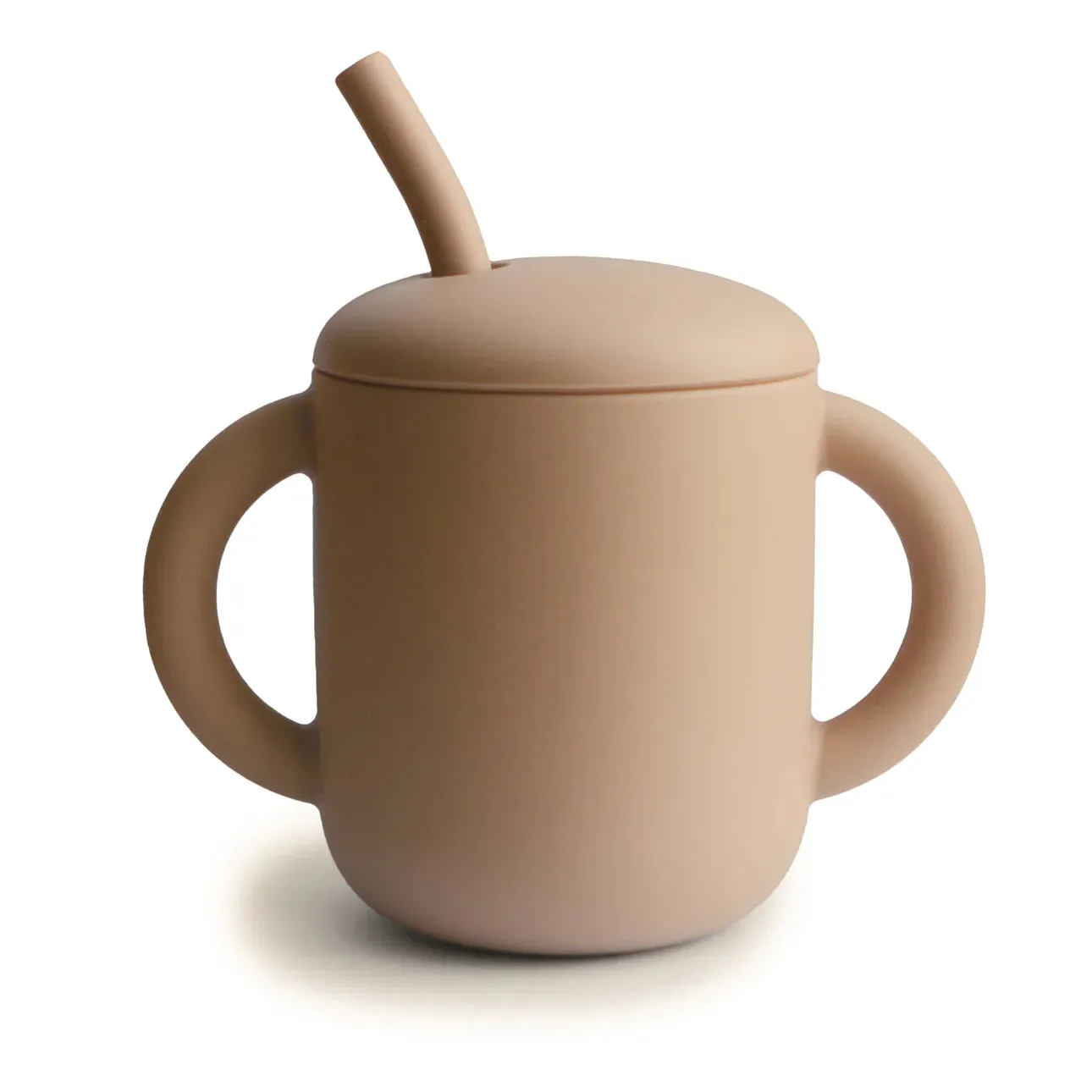 Mushie Silicone Training Cup with Straw in Natural
