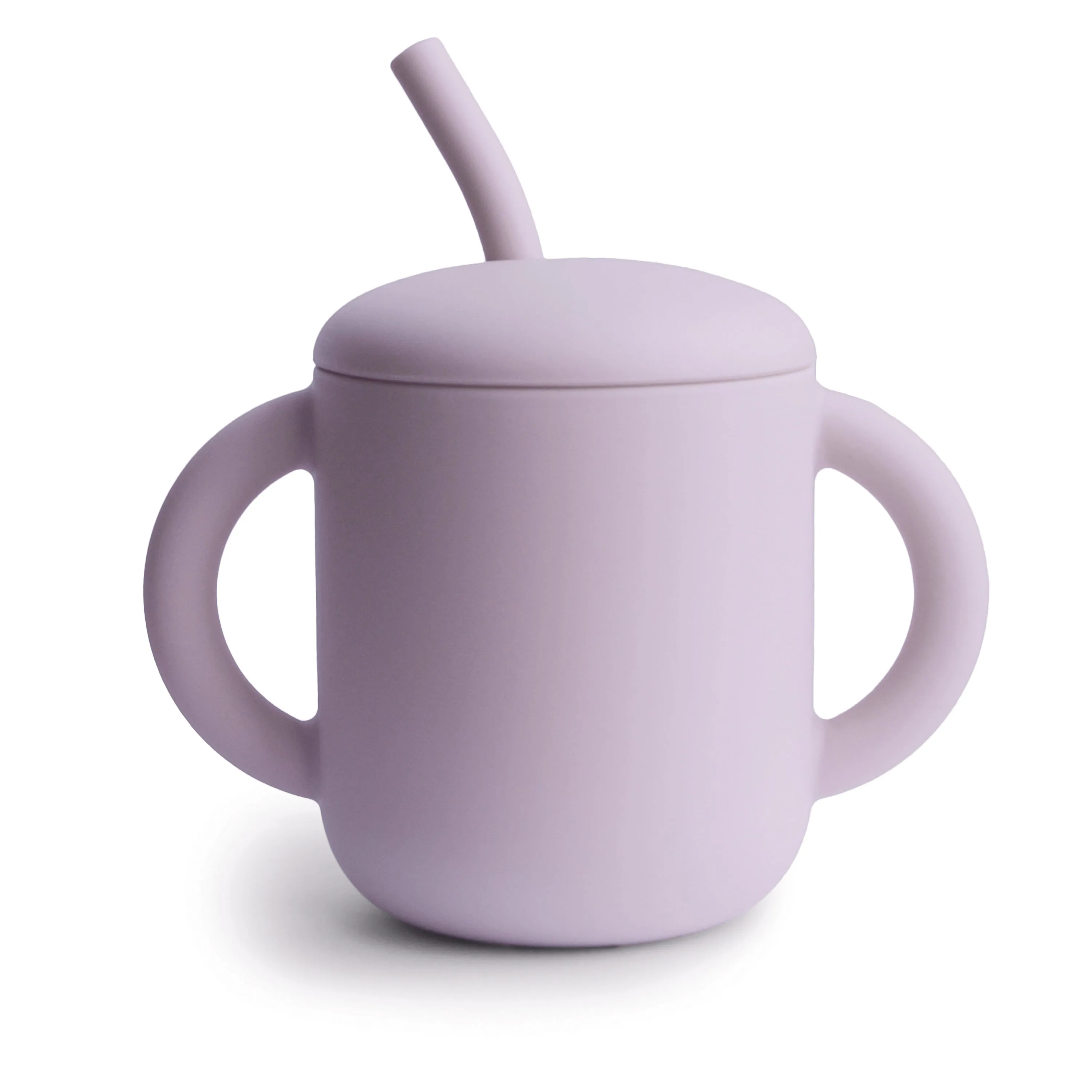 Mushie Silicone Training Cup with Straw in Soft Lilac