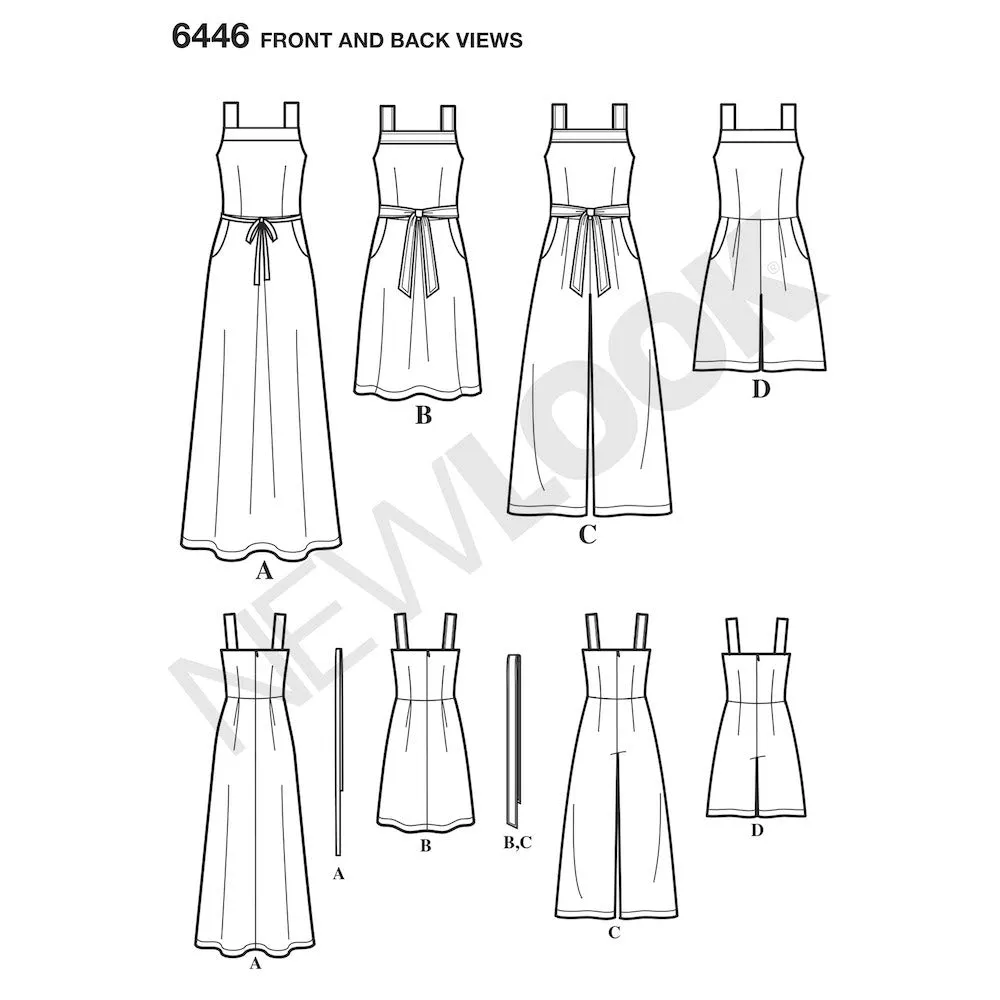 Newlook Pattern 6446 Misses' Jumpsuits and Dresses