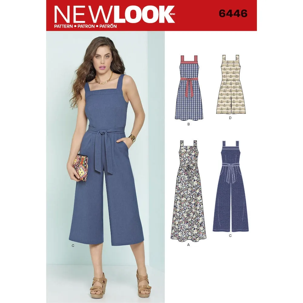 Newlook Pattern 6446 Misses' Jumpsuits and Dresses