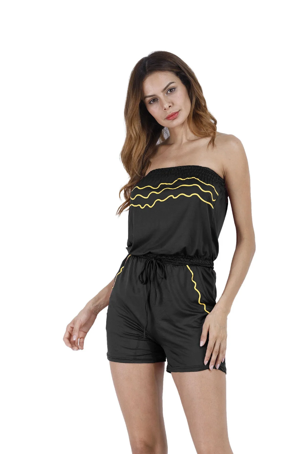 Off Shoulder Print Beach Swimming Romper