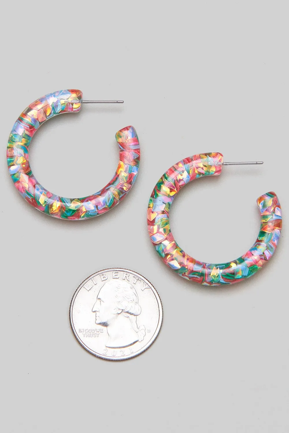 Pastel Confetti Hoop Earrings