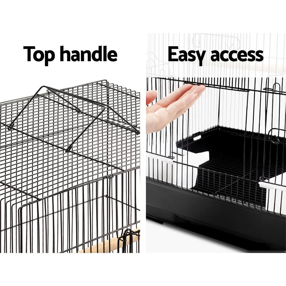 Pet Bird Cage Tall with Feeders