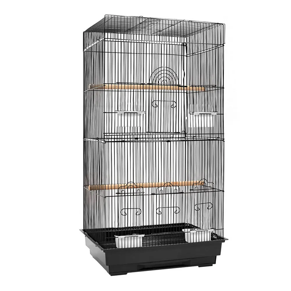 Pet Bird Cage Tall with Feeders