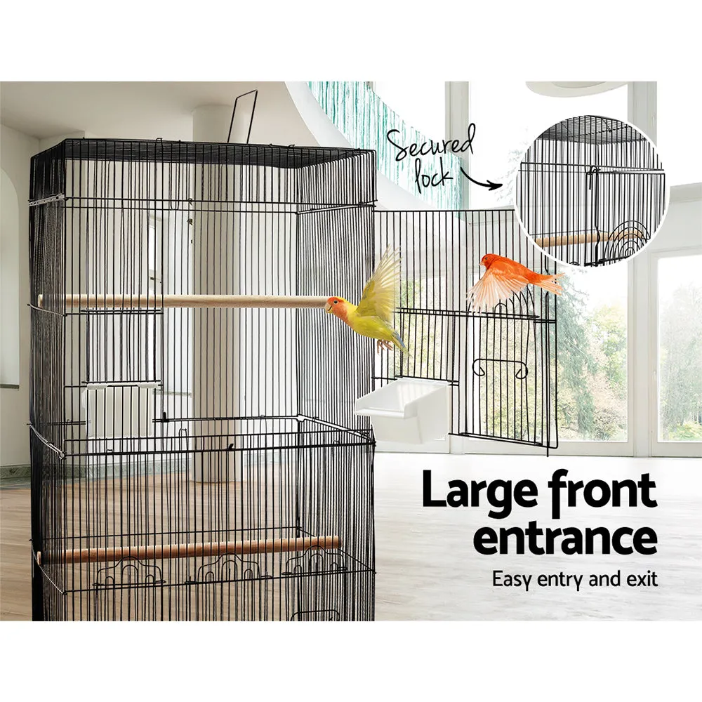 Pet Bird Cage Tall with Feeders