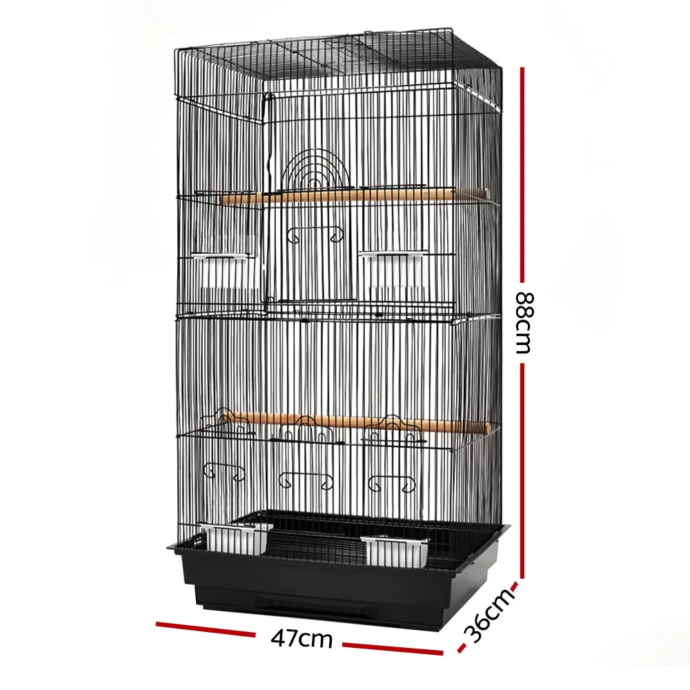 Pet Bird Cage Tall with Feeders