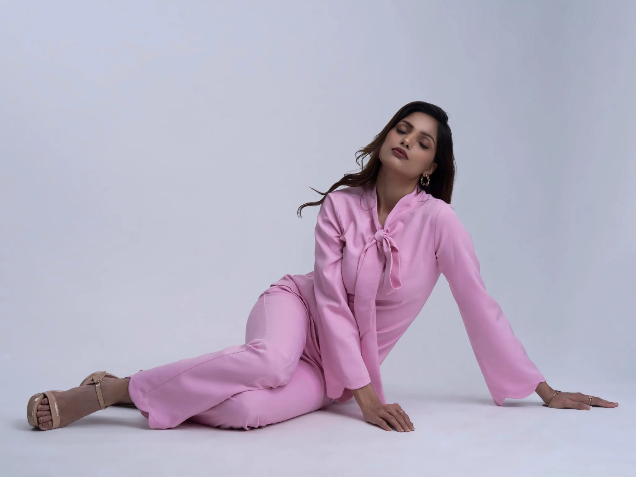 Pink Coord set for Women Office wear (2 piece Set)