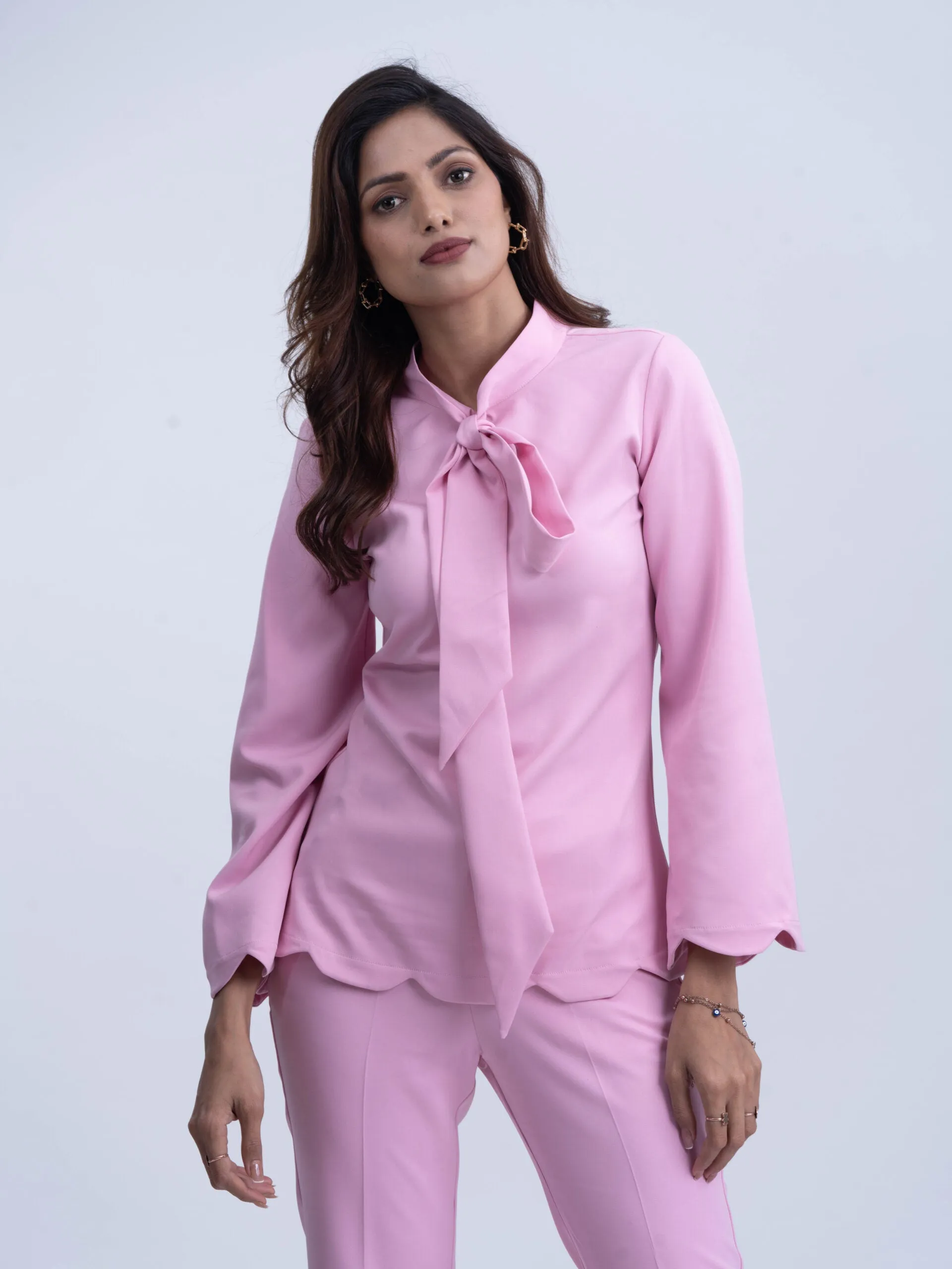 Pink Coord set for Women Office wear (2 piece Set)