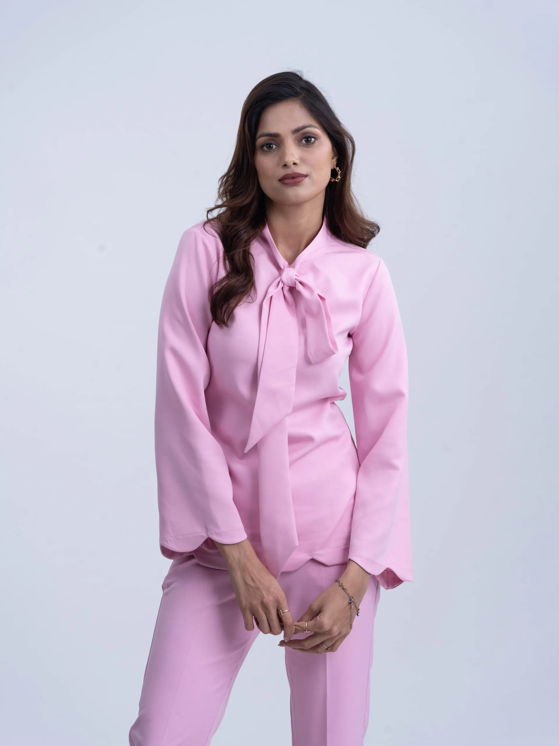Pink Coord set for Women Office wear (2 piece Set)