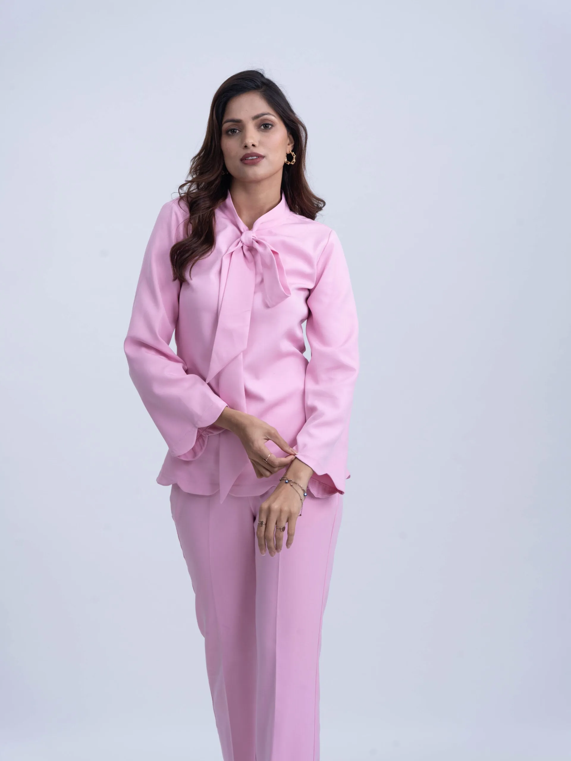 Pink Coord set for Women Office wear (2 piece Set)