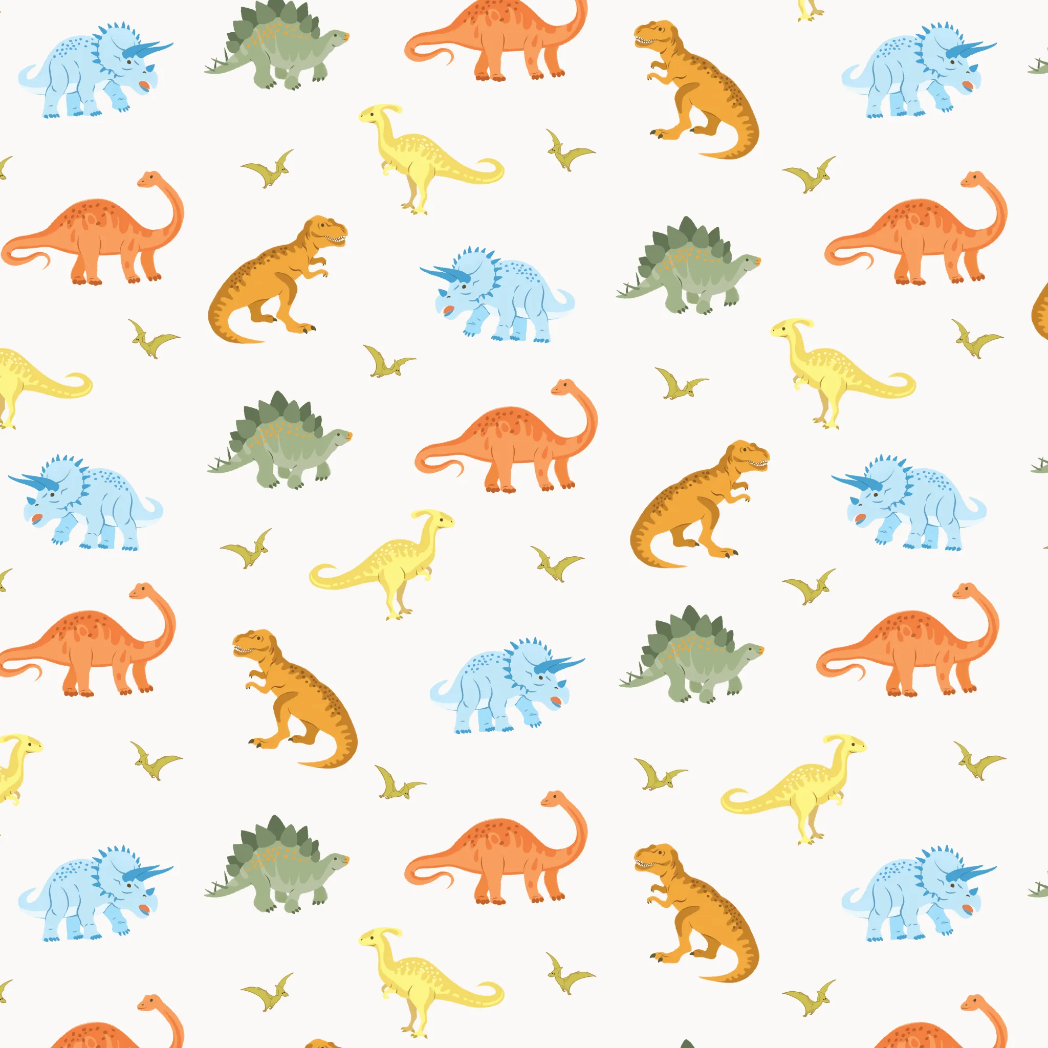 Powder Blue Jurassic Crew Long Sleeve Pajama Set (2T-12Y)