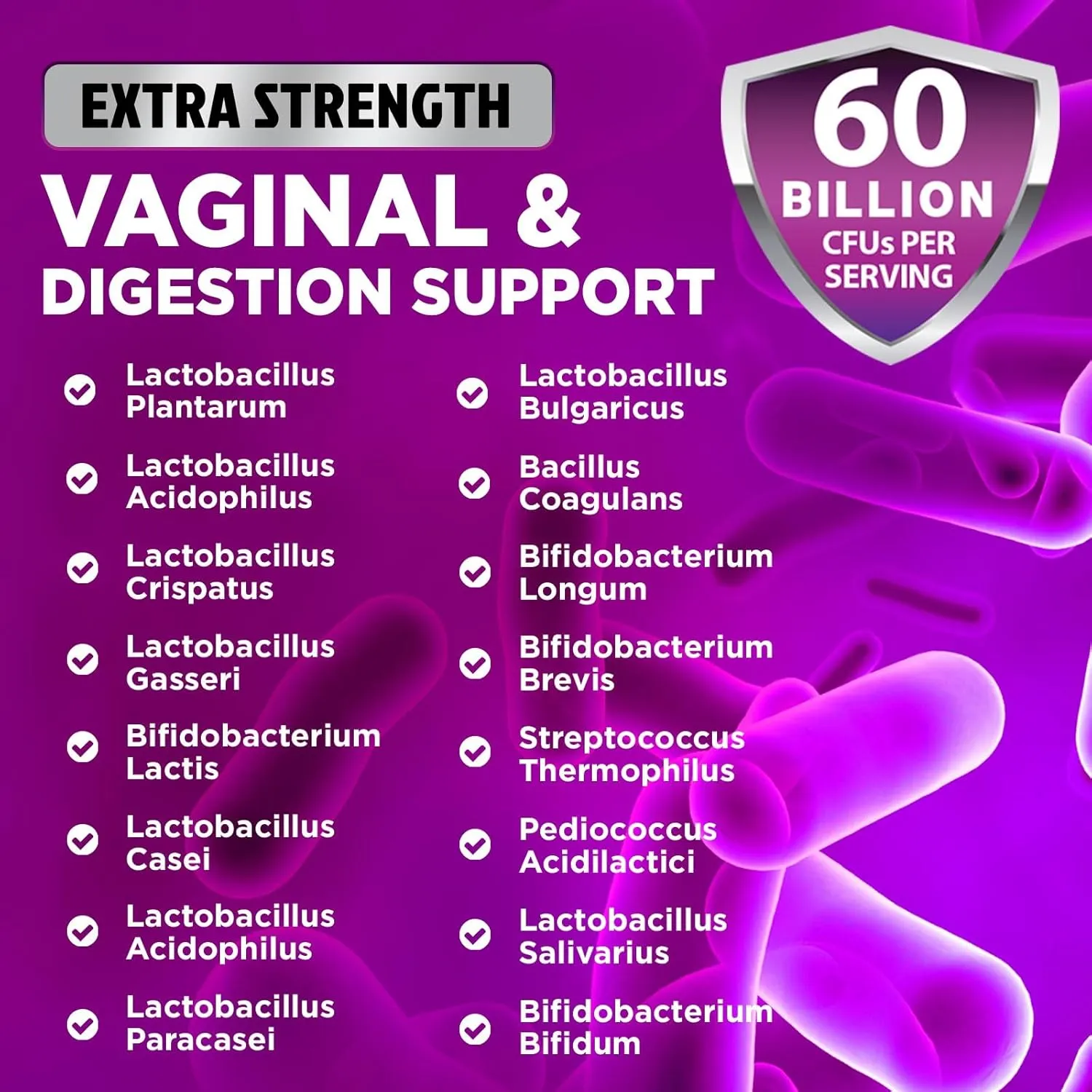 Probiotics for Women with Prebiotics & Cranberry, 50 Billion CFU, Vaginal Women's Probiotic for Immune & Digestive Health, D-Mannose for Urinary Health, Shelf Stable No Soy Gluten Dairy - 60 Capsules