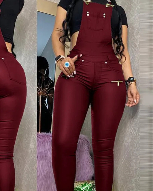 PU Leather Jumpsuit