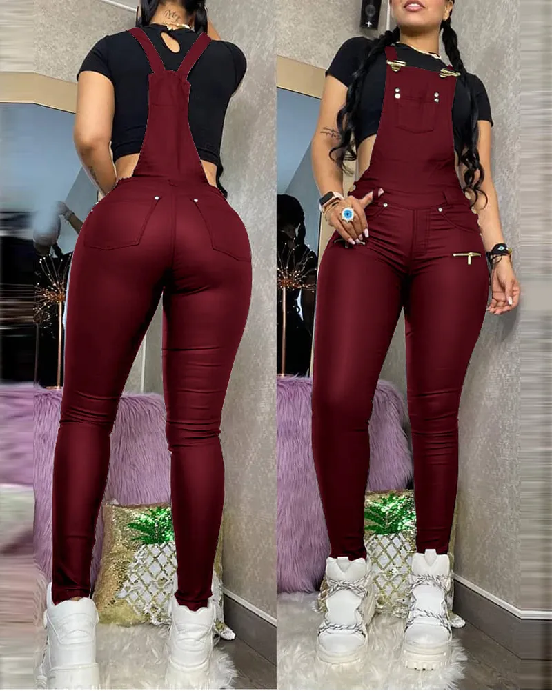 PU Leather Jumpsuit