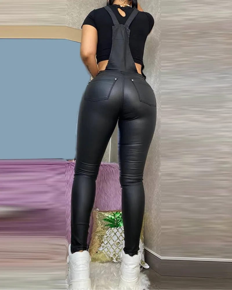 PU Leather Jumpsuit