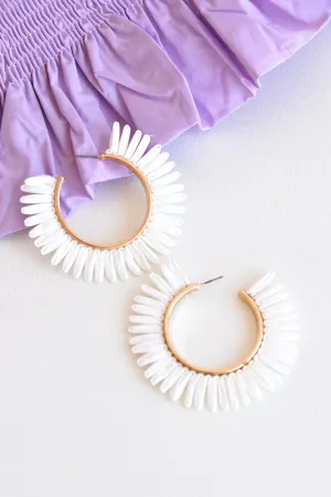 RAFFIA HOOP EARRINGS