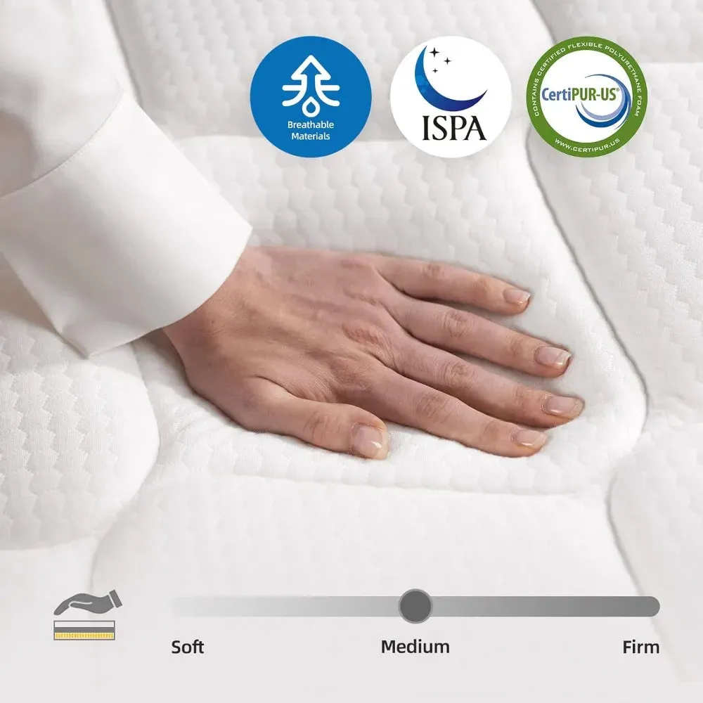 SerenitySleep 10-Inch Hybrid Memory Foam Queen Mattress - Grey