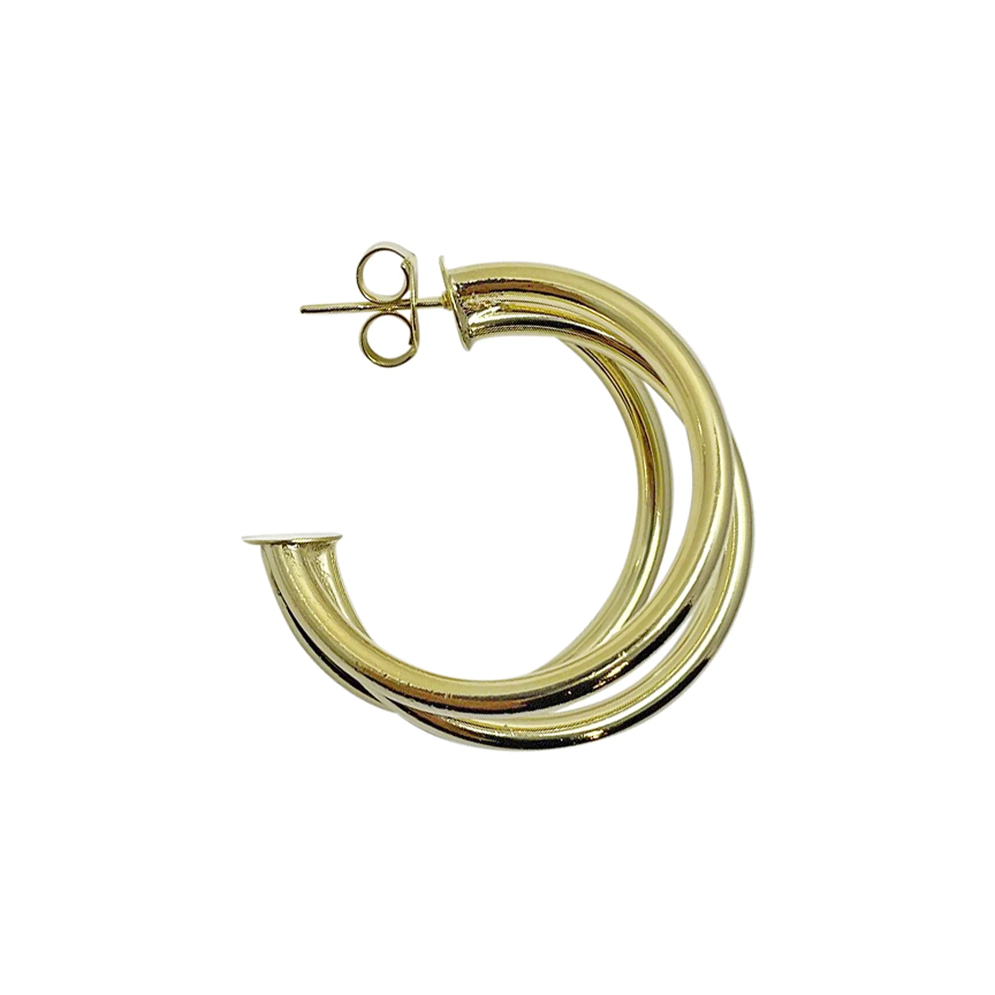 Sheila Fajl Claire Triple Hoop Earrings in Polished Gold Plated