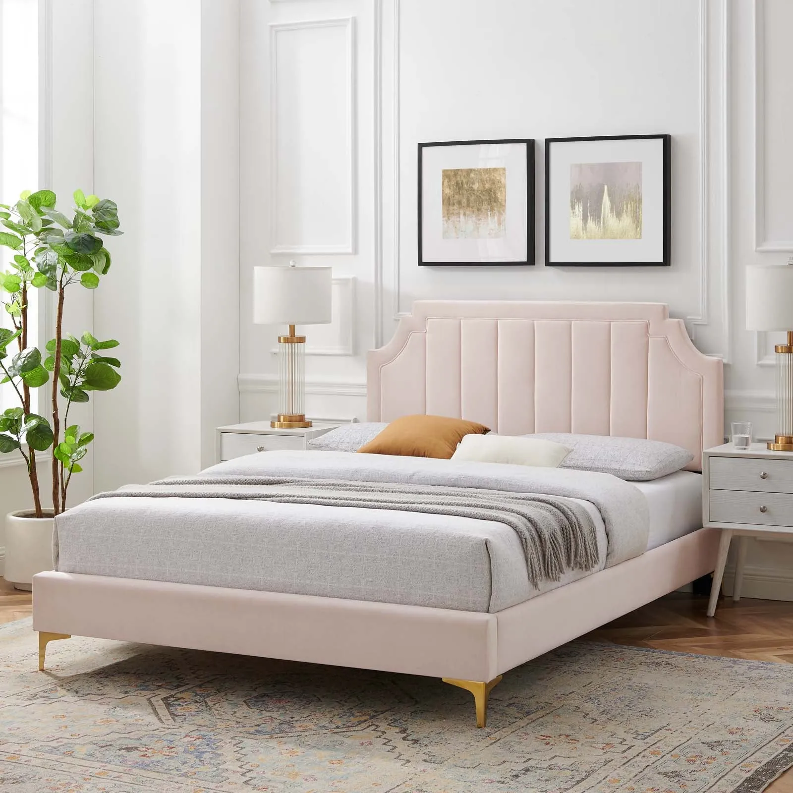 Sienna Performance Velvet Platform Bed