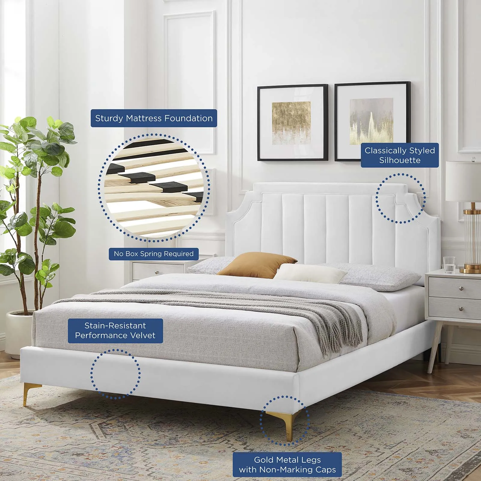 Sienna Performance Velvet Platform Bed