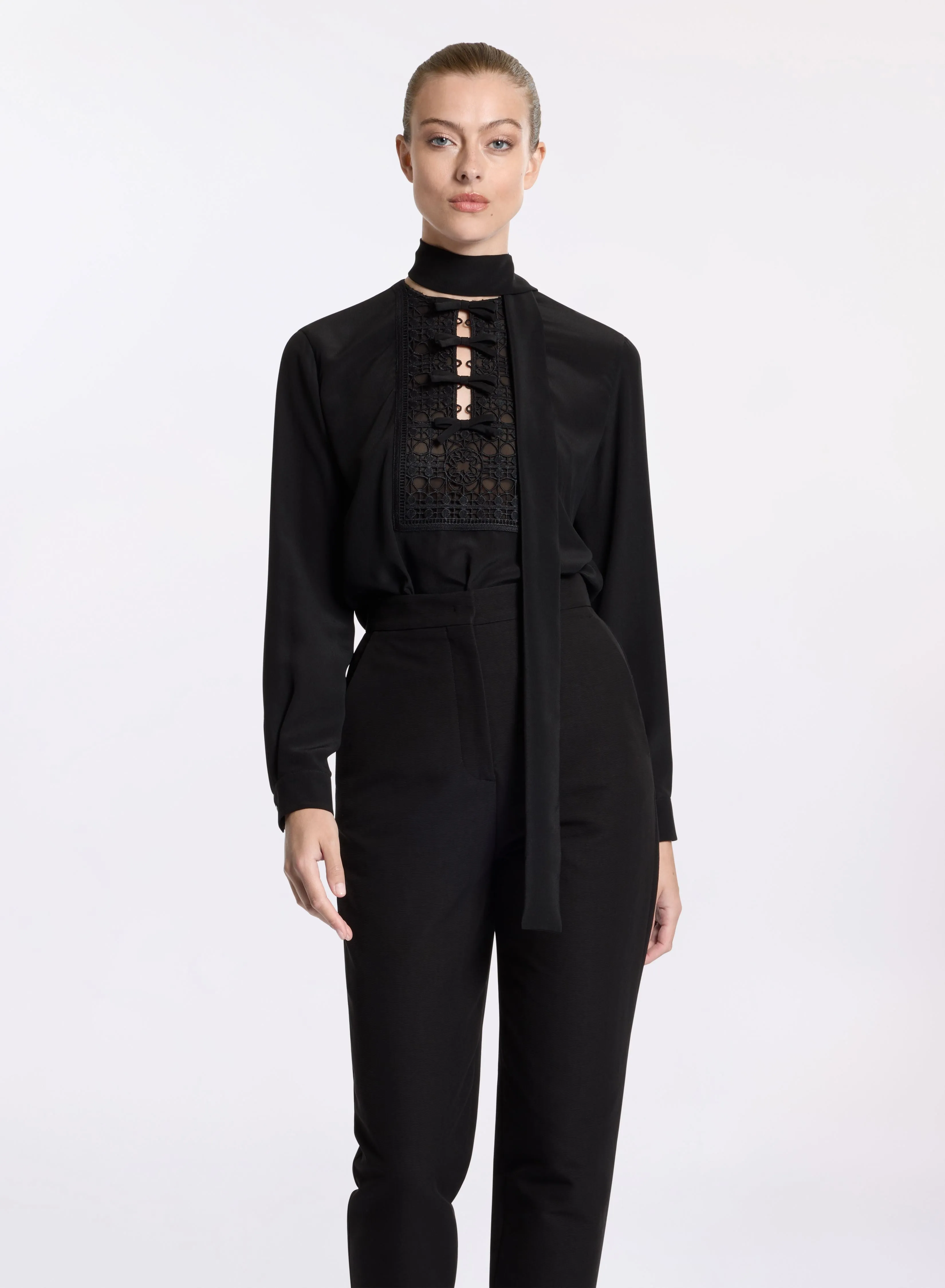 Silk & Macramé Blouse
