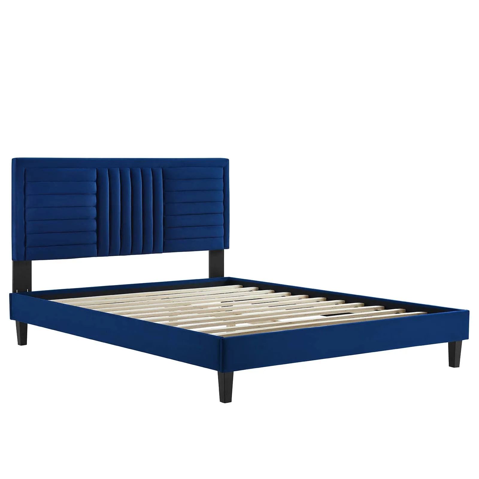 Sofia Channel Tufted Performance Velvet Platform Bed